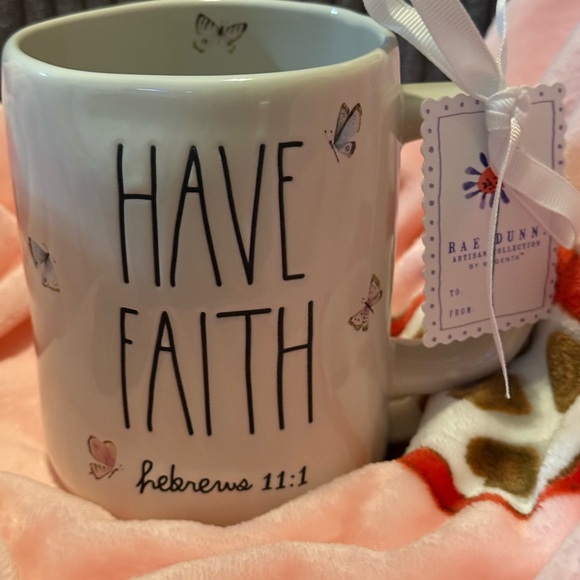 Rae Dunn Other - Rae Dunn White 'Have Faith' Mug with Butterflies